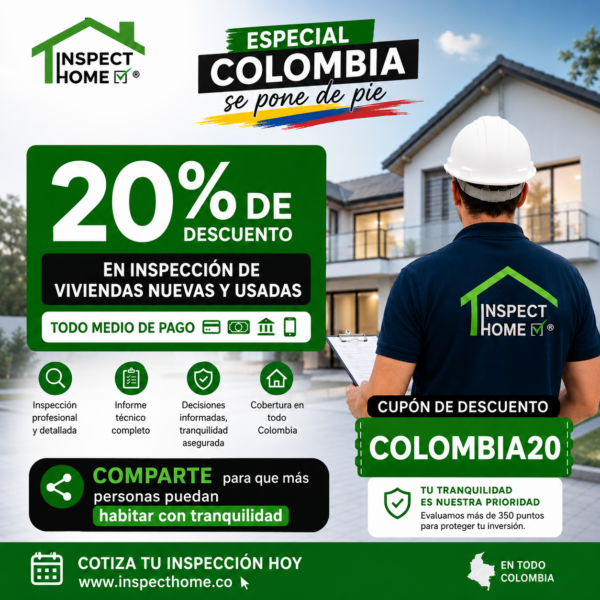 Terremoto Colombia, Sismo Colombia, Descuento Inspect Home, Inspección de Viviendas en Colombia, Daño de vivienda en Colombia, viviendas dañadas en Colombia, Como saber si mi casa tiene daño